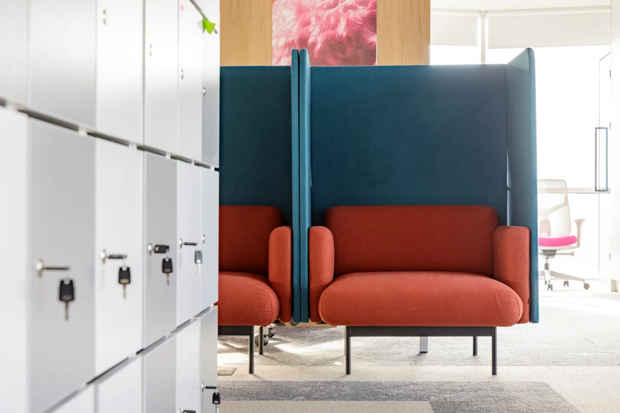 Red Sofas Placed close to each other
