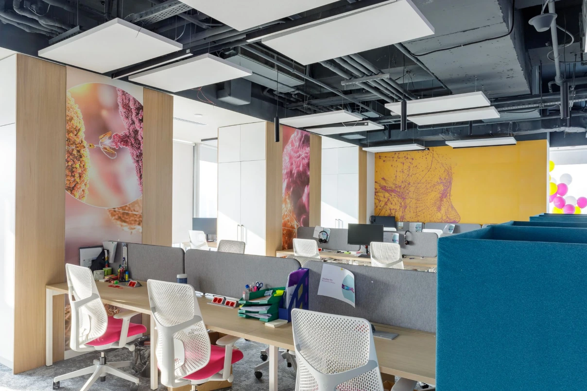 Herman Miler Sayl Chairs with Pink Upholstered Seats