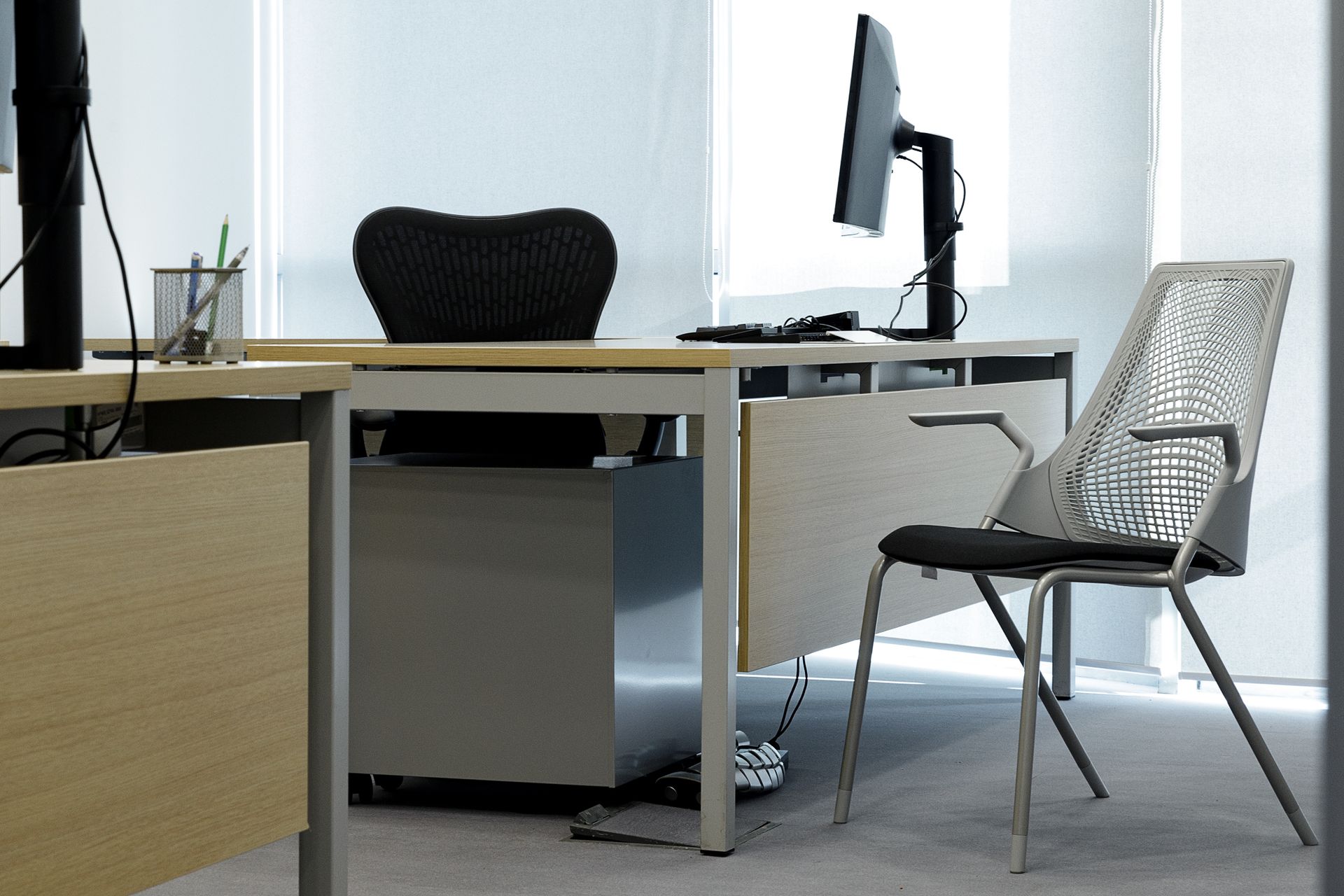 Herman Miller Setu meeting chairs — breakout space, finance HQ Almaty KZ