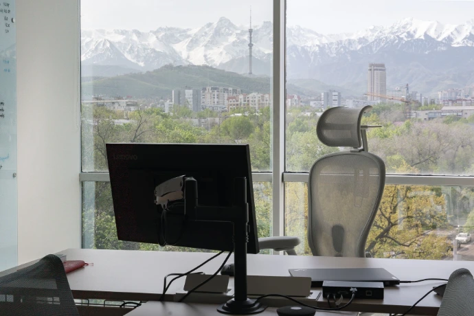 Herman Miller precision workspace — compliance team floor, biopharmaceutical corporation Kazakhstan