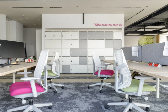 Herman Miller Sayl and Zeph chairs — biopharmaceutical corporation office, Almaty Kazakhstan
