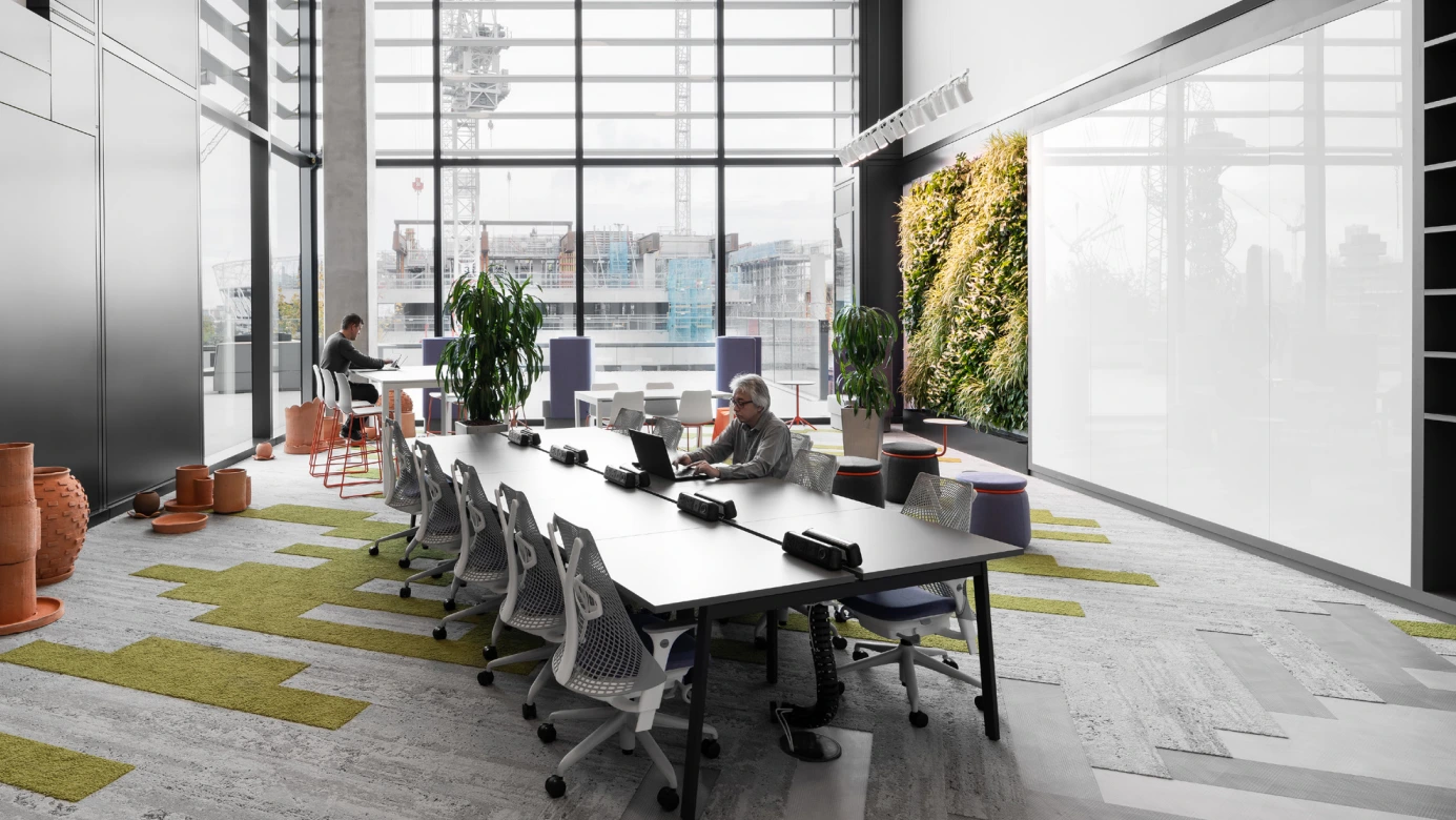 British Council headquarters interior with activity-based working zones