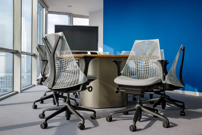 Herman Miller ergonomic office Sayl design — international finance headquarters, Almaty Kazakhstan
