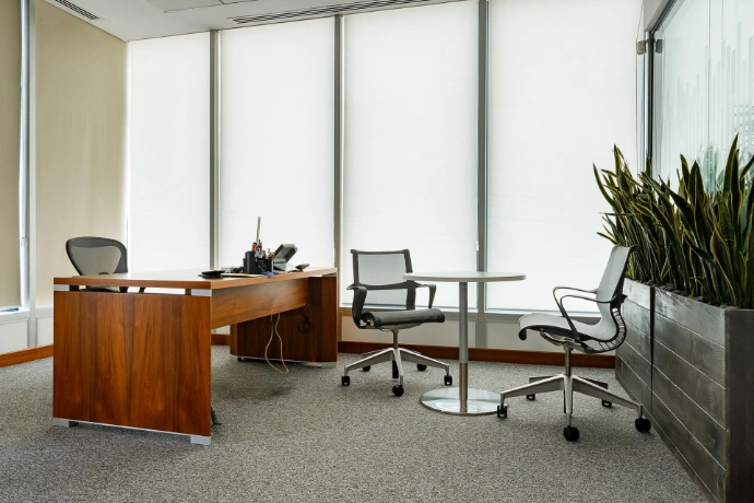 Herman Miller Sayl chairs in brand-expressive executive office, Almaty Kazakhstan