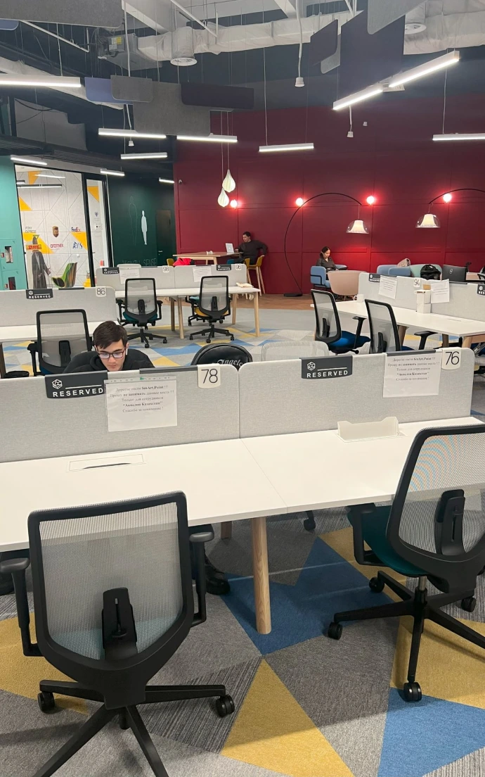 Herman Miller Verus ergonomic chairs — fintech payments platform office, Almaty Kazakhstan
