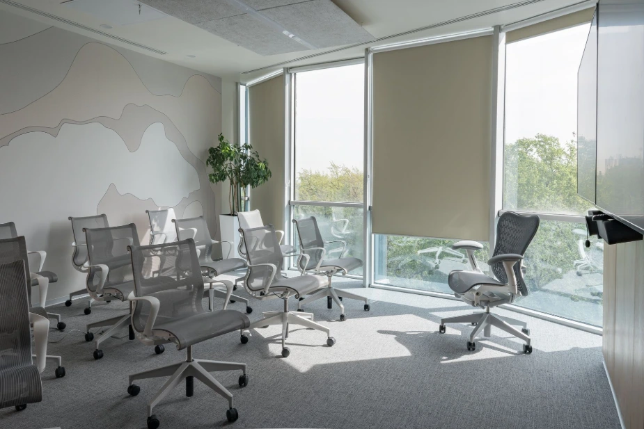 Herman Miller Setu ergonomic chairs — pharmaceutical corporation office, Almaty Kazakhstan