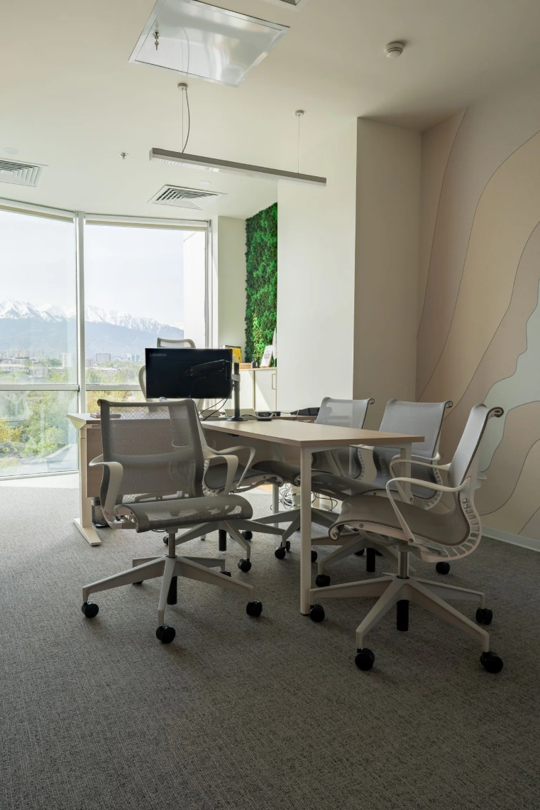 Herman Miller MillerKnoll fit-out — cross-functional workspace, biopharmaceutical office Almaty