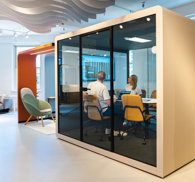 Silen office pod designed for private work or conversations in a shared office