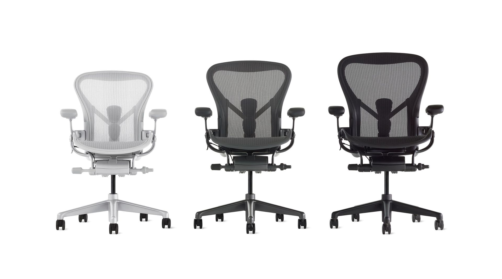 Herman Miller Aeron Chair Sizes Herman Miller Aeron Chair in sizes A, B, and C.