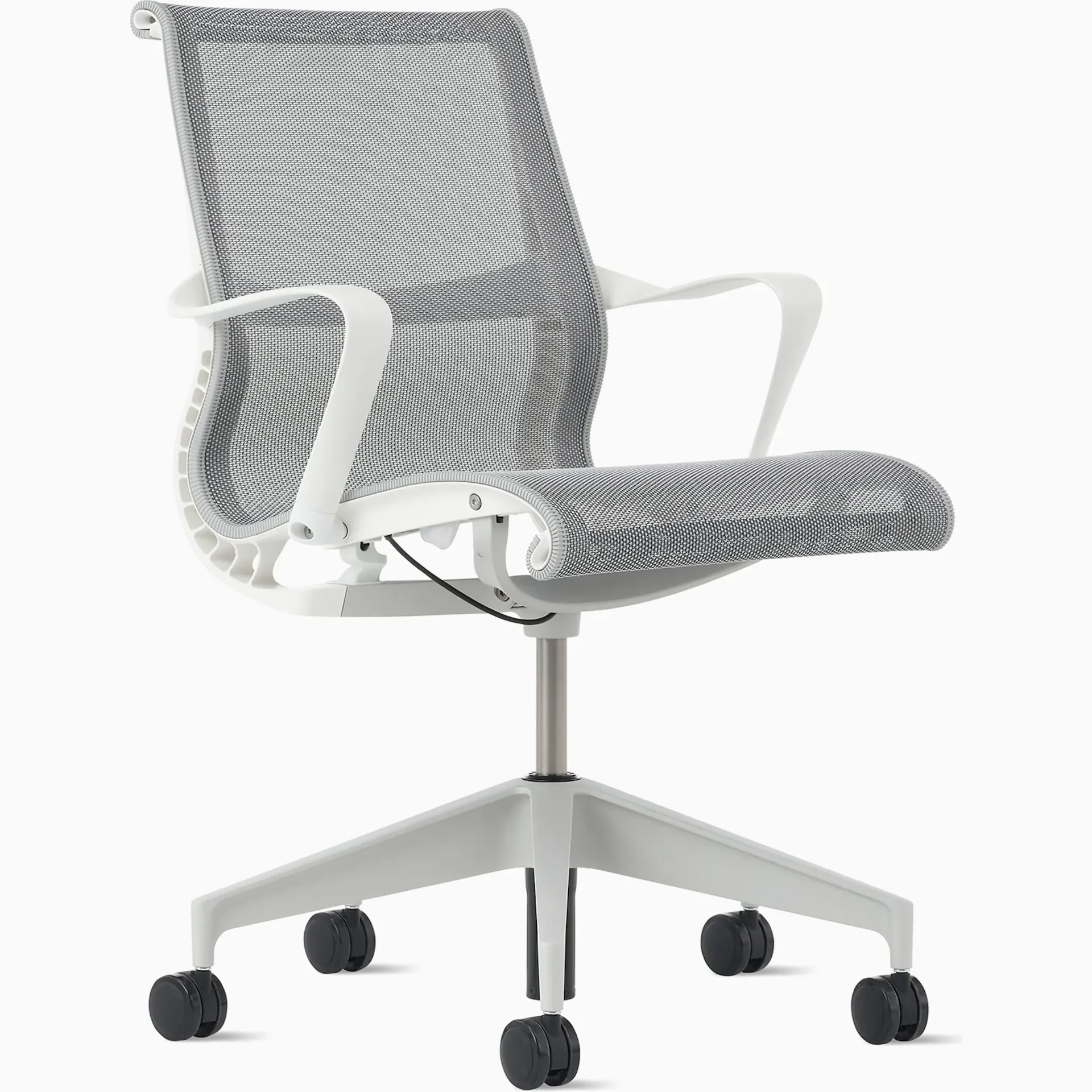 Herman Miller Setu Chair (Mineral, White, Silver Alloy)