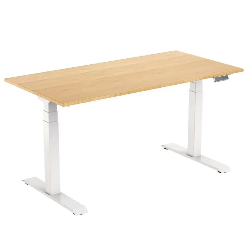 [DS-MK-SS-16O8-OW] FlexiSpot Sit-Stand Desk 1600×800 — White Frame / Oak Top