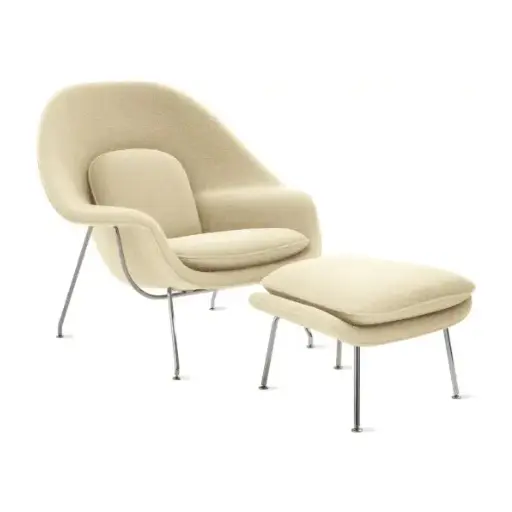 Womb™ Chair with Ottoman  (Ivory)